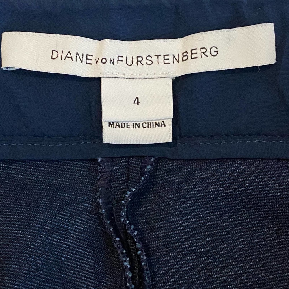 Diane von Furstenberg DVF Farrah Skinny Ponte Cropped Ankle Pants Blue Size 4n - Picture 7 of 7